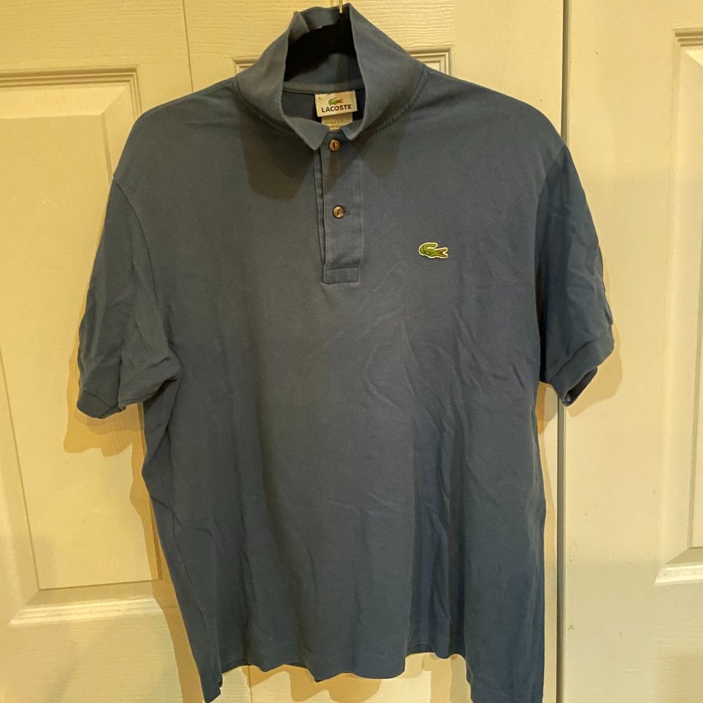 Blue Short Sleeved Mens Lacoste Polo
